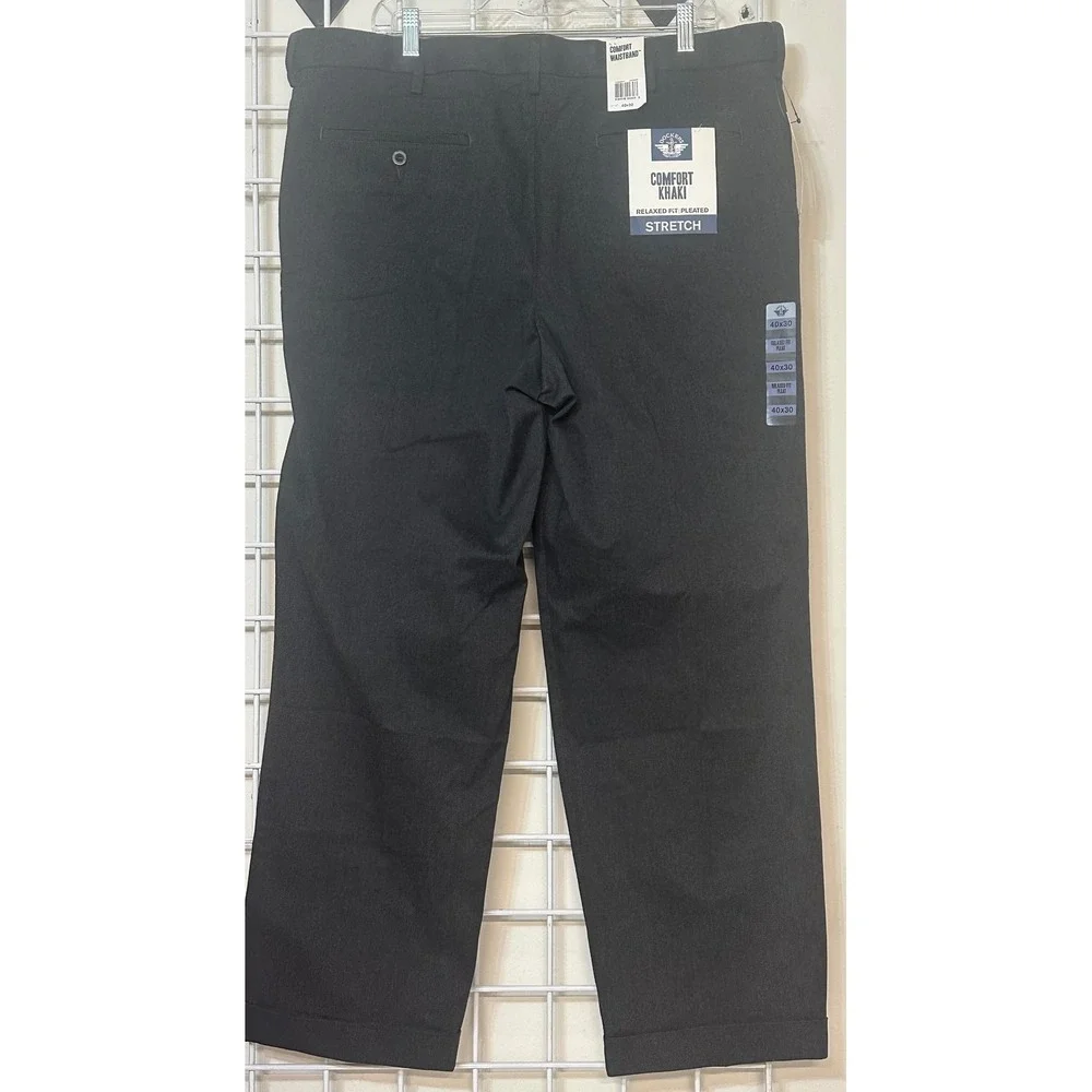 Dockers Comfort‎ Mens 40x30(actual 39x29) relaxed Pleated Stretch Pants  gray
